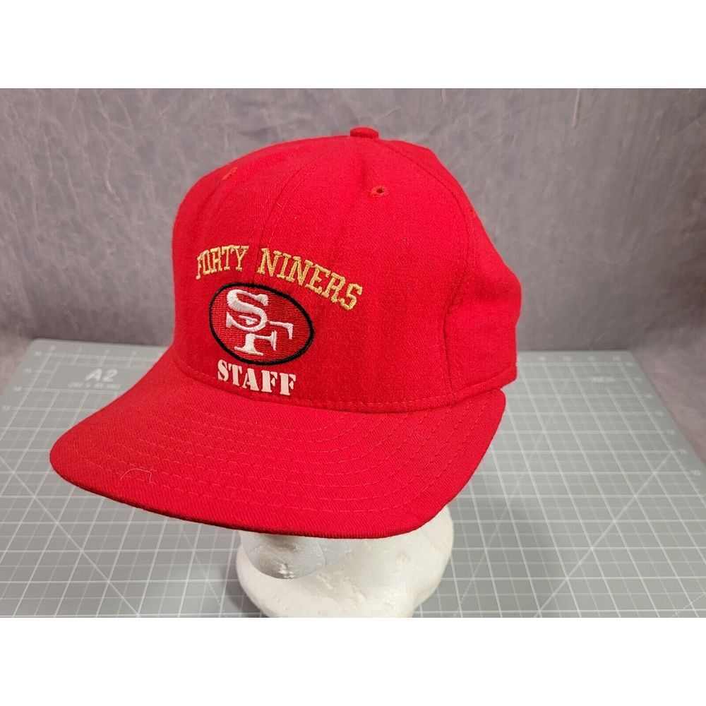 Vintage San Francisco 49ers STAFF Hat ADJ Snapback NFL Authentic Pro Line Large